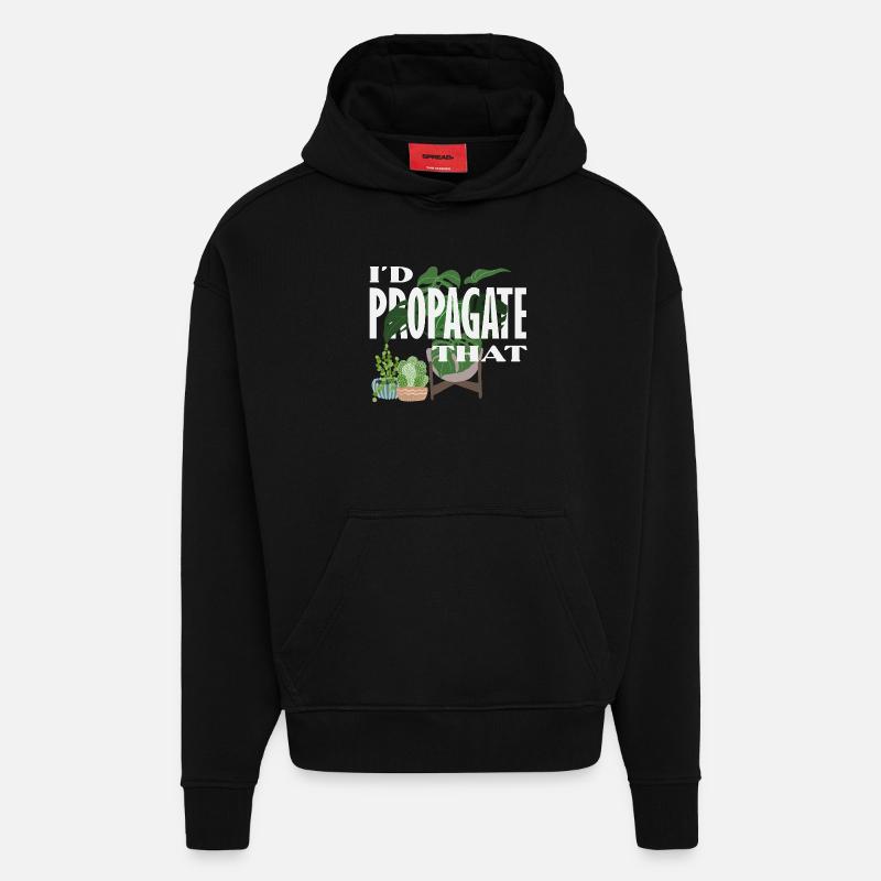 Je propage cette plante amoureuse - Sweat à capuche bio épais oversize fabriqué en UE - SOLID BLACK