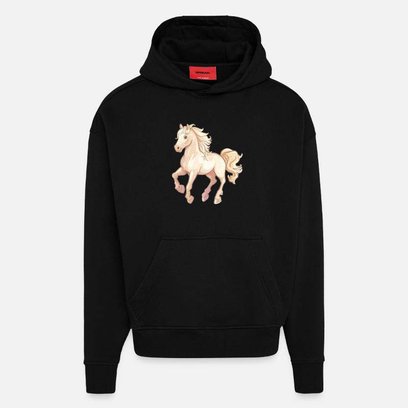 Pferd - Hoodie- made by SPREAD  - SOLID BLACK