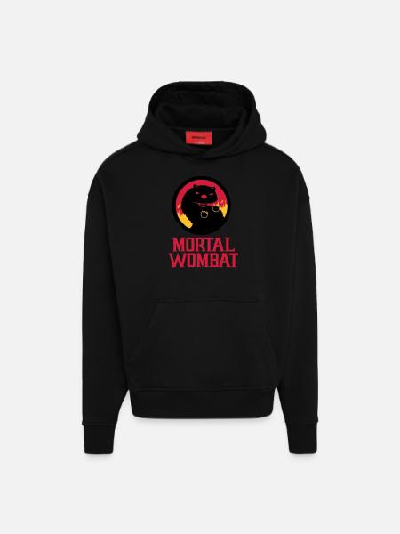 Mortal Wombat - Hoodie- made by SPREAD  - SOLID BLACK