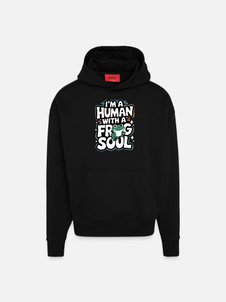 Frog Toad - Hoodie- made by SPREAD  - SOLID BLACK