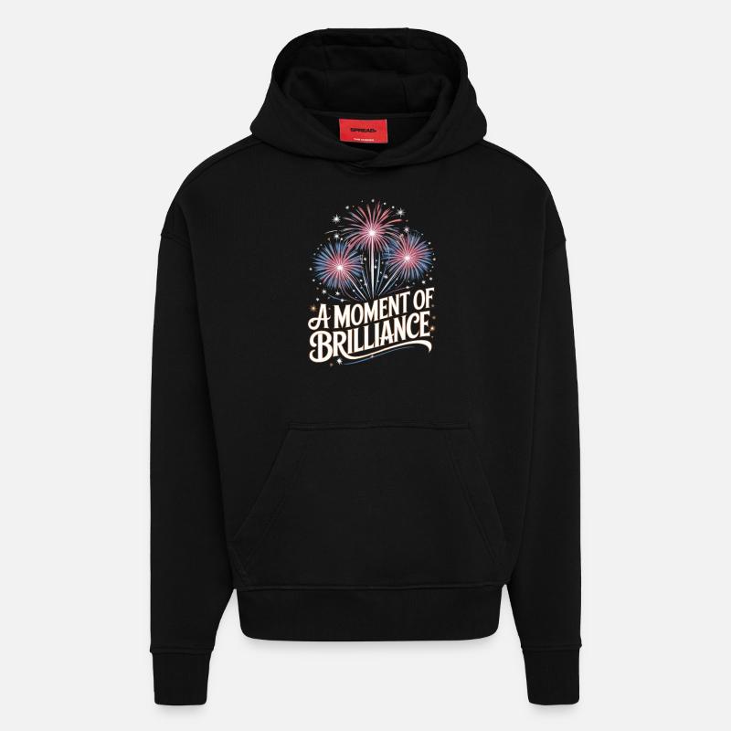 Pyrotechnie Feux d’artifice Pyrotechnie - Sweat à capuche bio épais oversize fabriqué en UE - SOLID BLACK