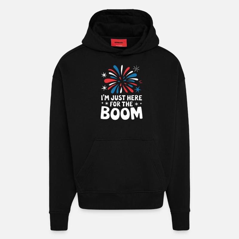 Pyrotechnie Feux d’artifice Pyrotechnie - Sweat à capuche bio épais oversize fabriqué en UE - SOLID BLACK