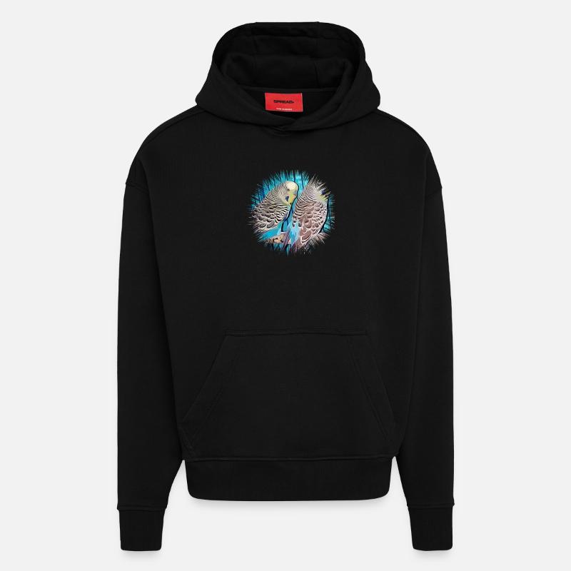 Perruque - Sweat à capuche bio épais oversize fabriqué en UE - SOLID BLACK