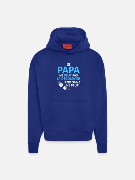 Papa peut la dégommer - Sweat à capuche bio épais oversize fabriqué en UE - SOLID BLACK
