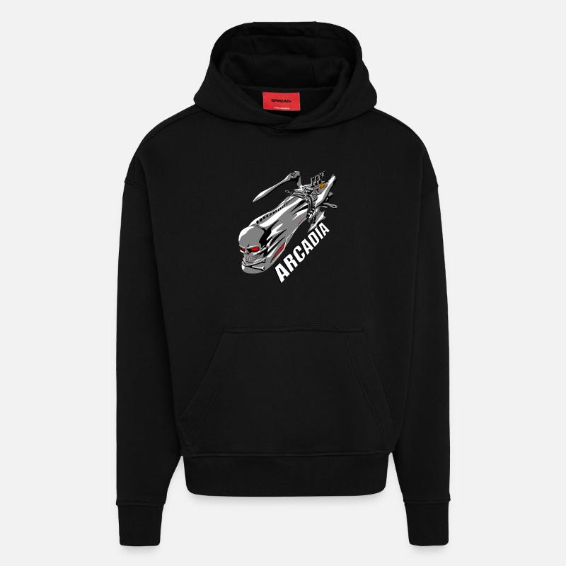 Arcadia - Sweat à capuche bio épais oversize fabriqué en UE - SOLID BLACK