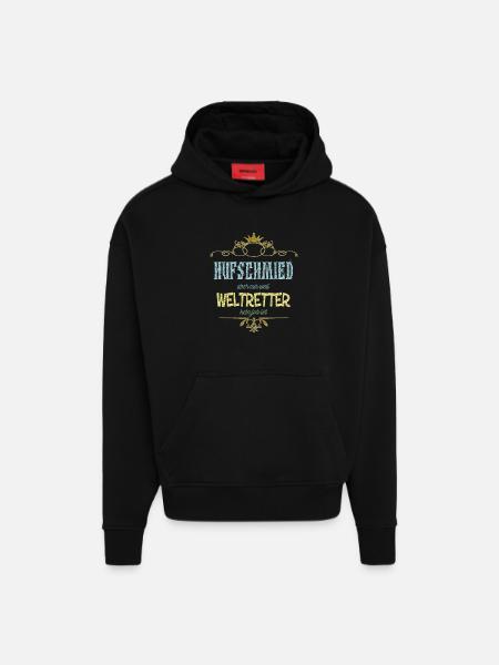 Hufschmied Weltretter - Hoodie- made by SPREAD - SOLID BLACK