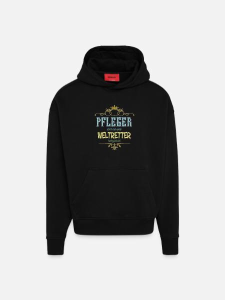Pfleger Weltretter - Hoodie- made by SPREAD - SOLID BLACK