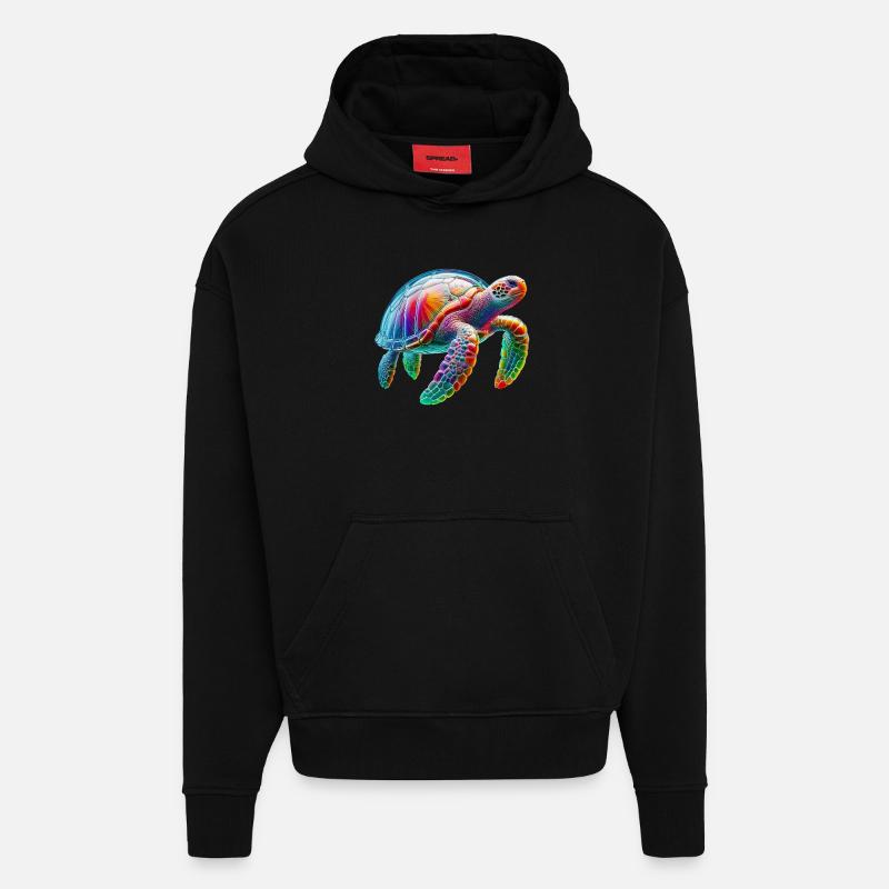 Tortue - Sweat à capuche bio épais oversize fabriqué en UE - SOLID BLACK