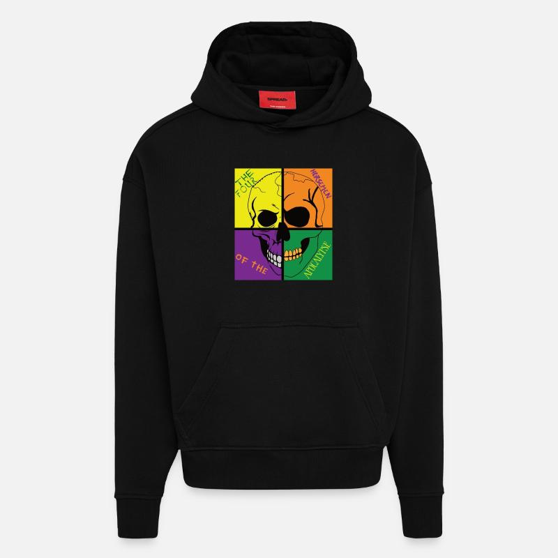 Crâne de l’Apocalypse - Sweat à capuche bio épais oversize fabriqué en UE - SOLID BLACK