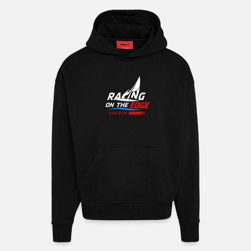 Course de voiliers - Sweat à capuche bio épais oversize fabriqué en UE - SOLID BLACK