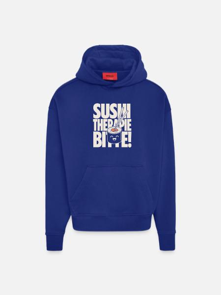 Sushi Therapy Helps Kawaii Saying - Hoodie- made by SPREAD  - SOLID BLACK