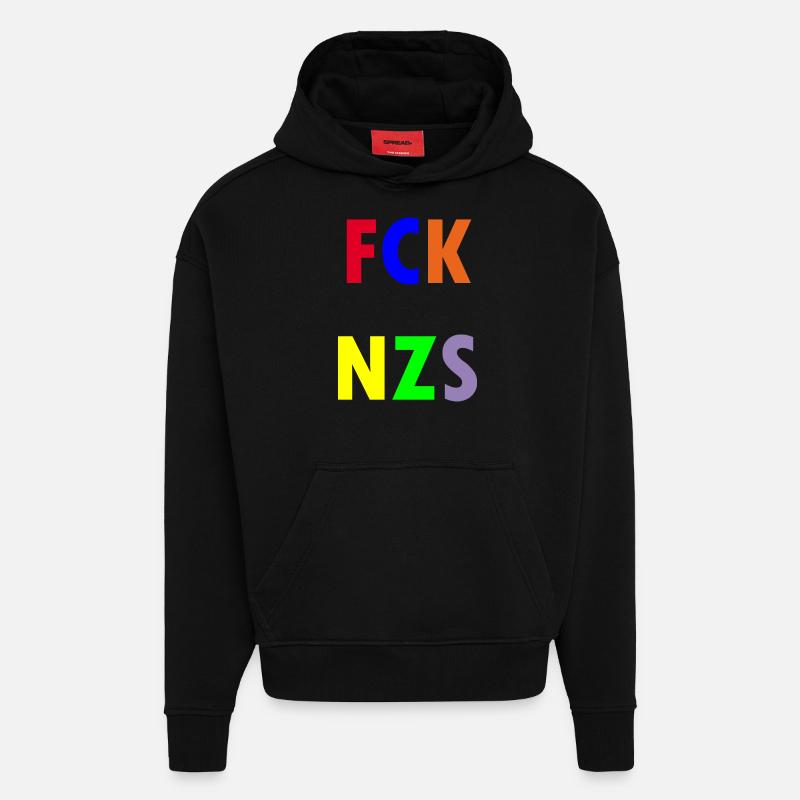 FCK NZS - Sweat à capuche bio épais oversize fabriqué en UE - SOLID BLACK