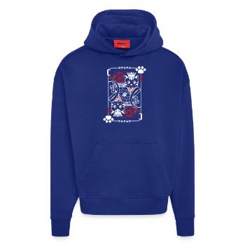 Katzen Karten Rücken - Hoodie- made by SPREAD  - Iconic Blue - Vorne