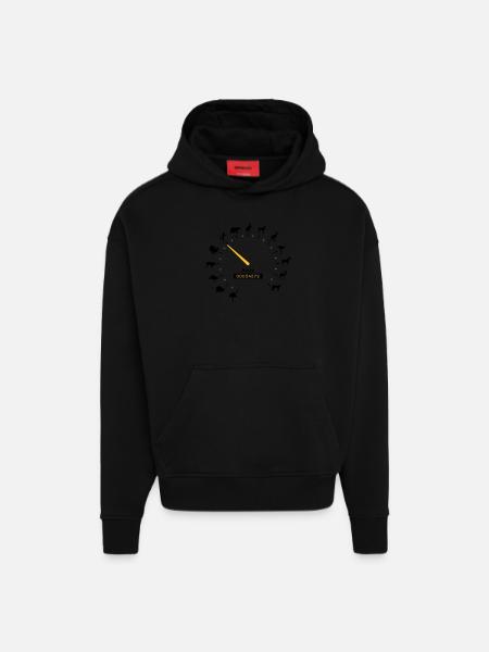 tachometer - Hoodie- made by SPREAD  - SOLID BLACK