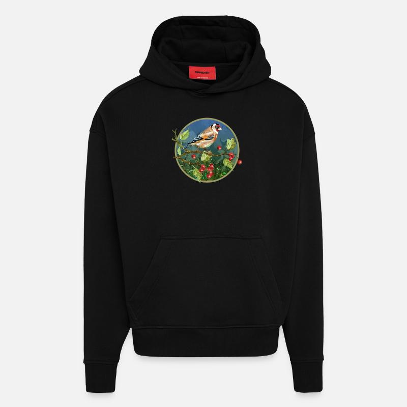 Bunter Vogel - Hoodie- made by SPREAD  - SOLID BLACK