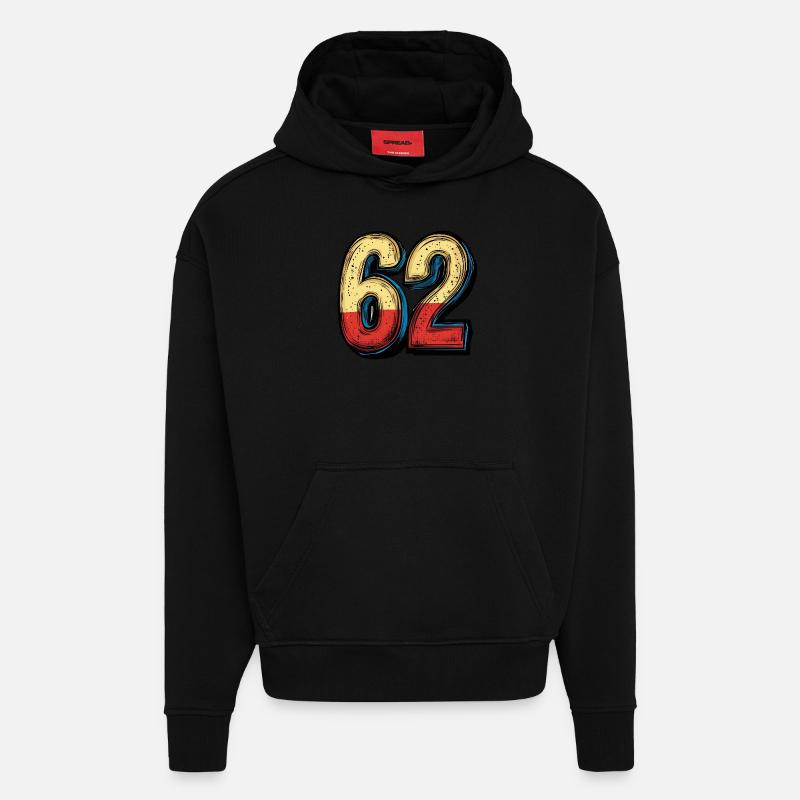 Bande dessinée à 62 numéros - Sweat à capuche bio épais oversize fabriqué en UE - SOLID BLACK