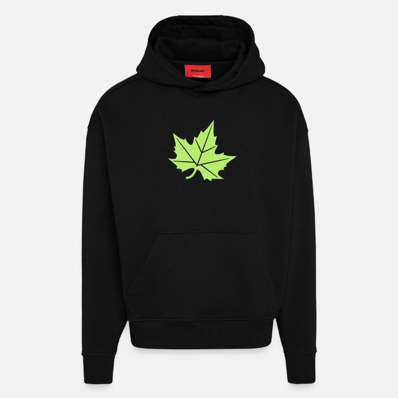 Platane Blatt Design - Hoodie- made by SPREAD  - SOLID BLACK