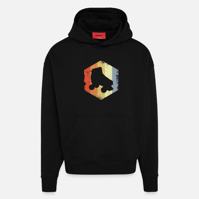 Retro Rollschuhe - Hoodie- made by SPREAD  - SOLID BLACK