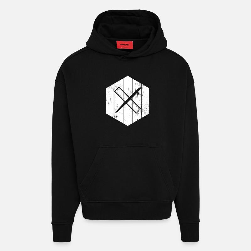 Zeichnen mit Stift und Lineal - Hoodie- made by SPREAD  - SOLID BLACK