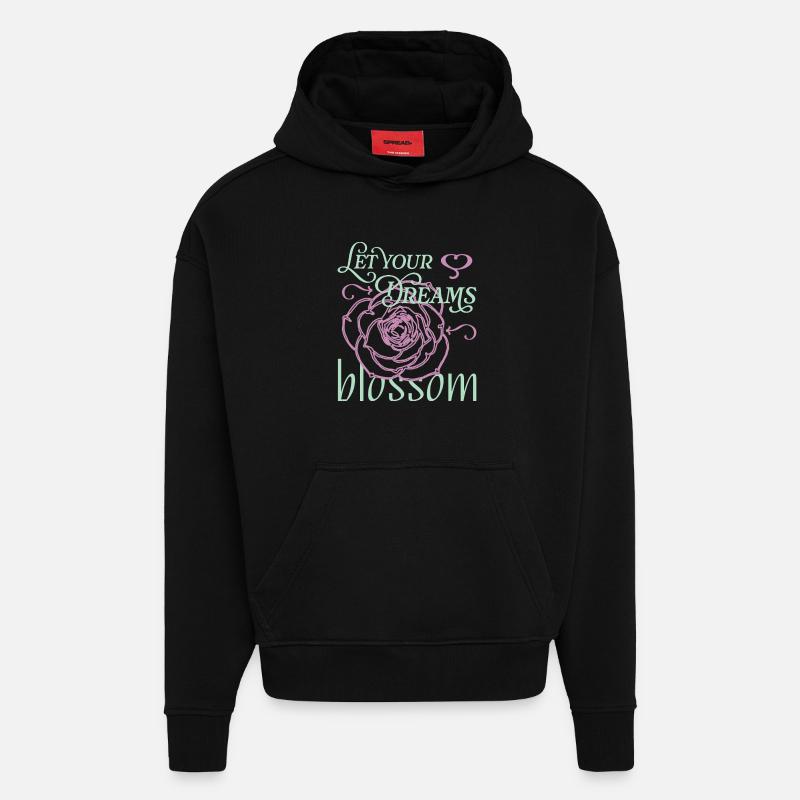 Träume erblühen lassen - Hoodie- made by SPREAD  - SOLID BLACK