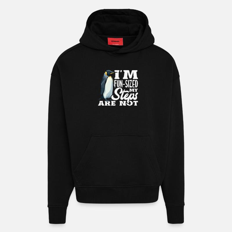 Attends-moi, j’ai de petites jambes - Sweat à capuche bio épais oversize fabriqué en UE - SOLID BLACK