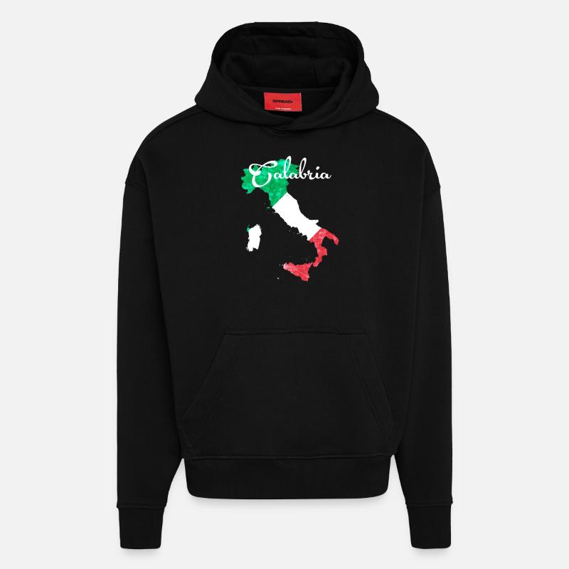 Calabre - Sweat à capuche bio épais oversize fabriqué en UE - SOLID BLACK