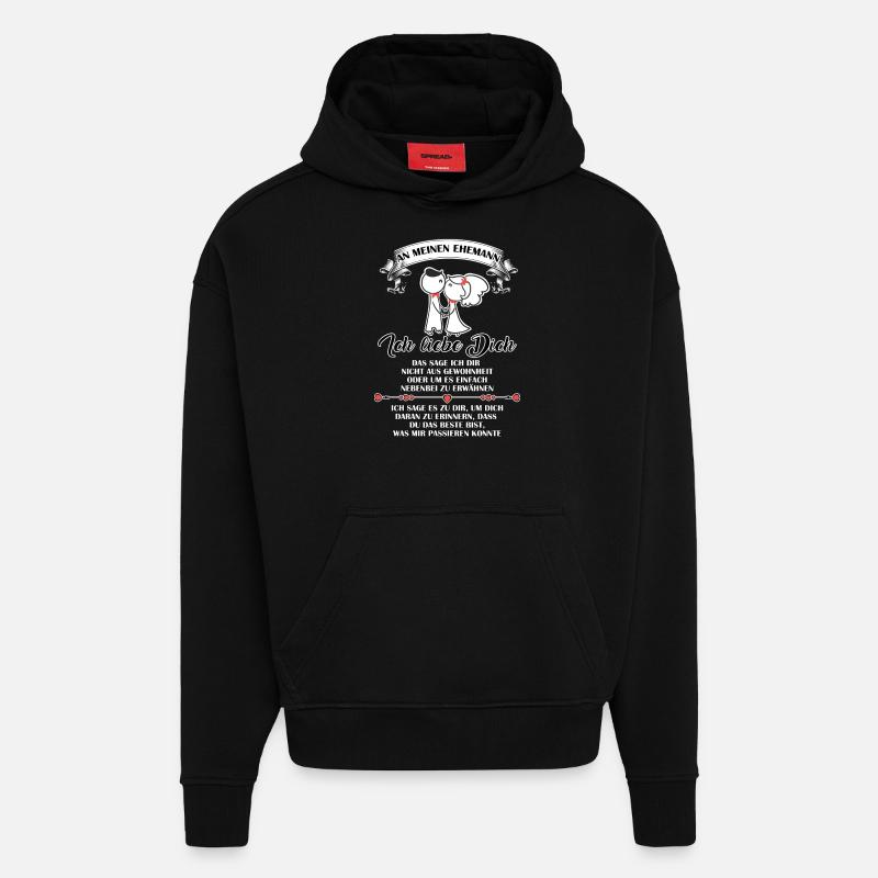 Ich liebe dich - Ehemann - Hoodie- made by SPREAD  - SOLID BLACK