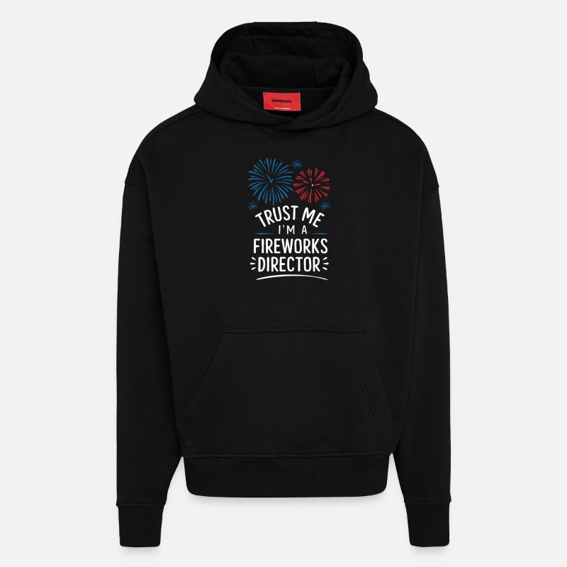 Pyrotechnie Feux d’artifice Pyrotechnie - Sweat à capuche bio épais oversize fabriqué en UE - SOLID BLACK