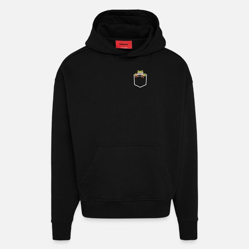 Frog Toad - Hoodie- made by SPREAD  - SOLID BLACK