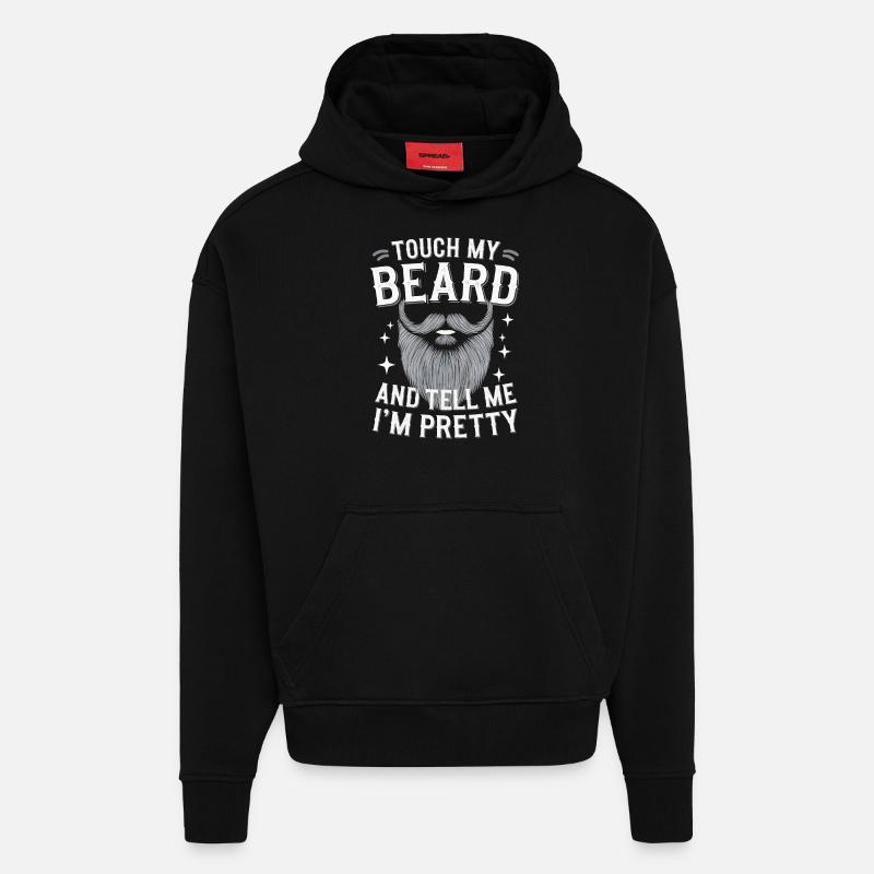 Beard Mustache Bearded Men - Hoodie- made by SPREAD  - SOLID BLACK