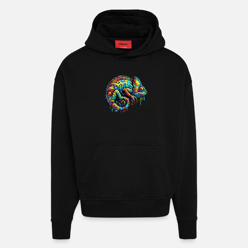 Chameleon - Hoodie- made by SPREAD  - SOLID BLACK