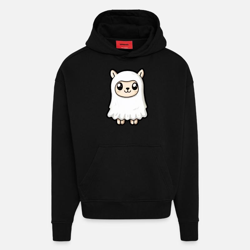 Alpaka Llama Halloween Comic Geist - Hoodie- made by SPREAD  - SOLID BLACK