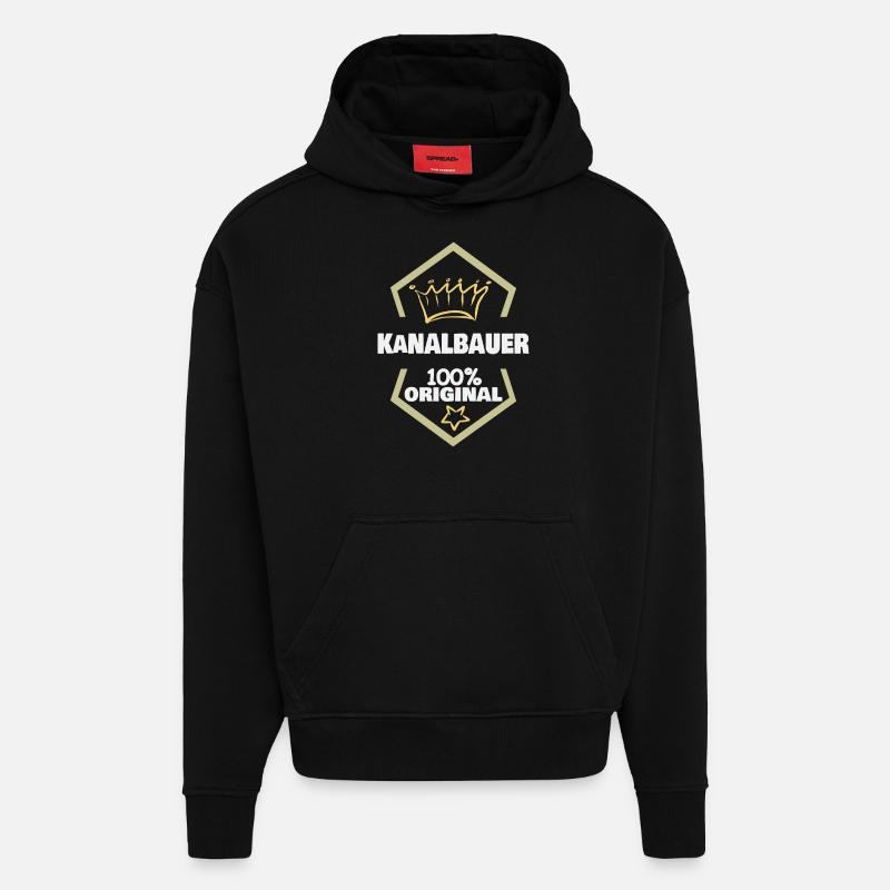 Work Sewer Builder - Hoodie- made by SPREAD  - SOLID BLACK