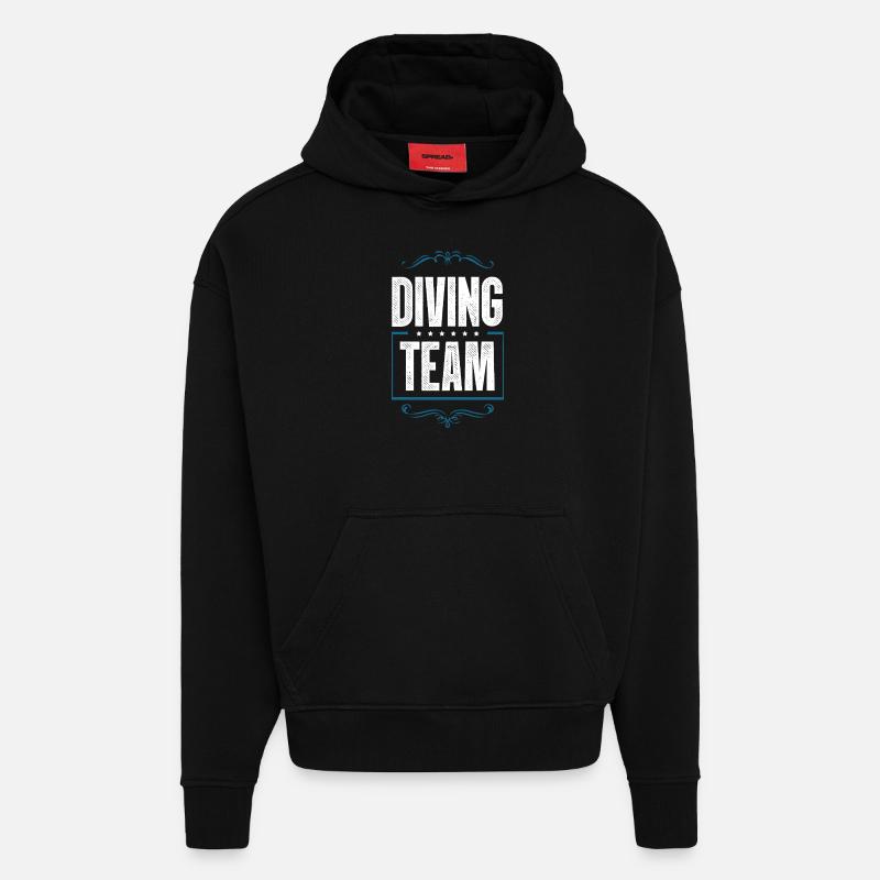 Diving Crew - Hoodie- made by SPREAD - SOLID BLACK
