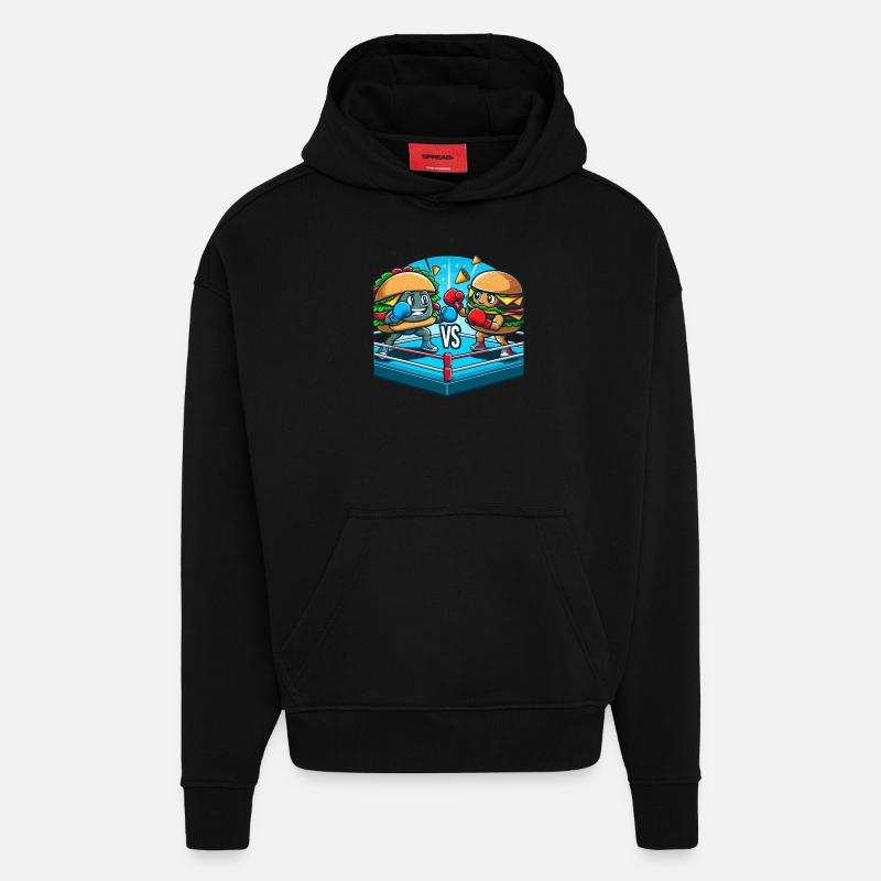 Boxen Hamburger - Hoodie- made by SPREAD  - SOLID BLACK