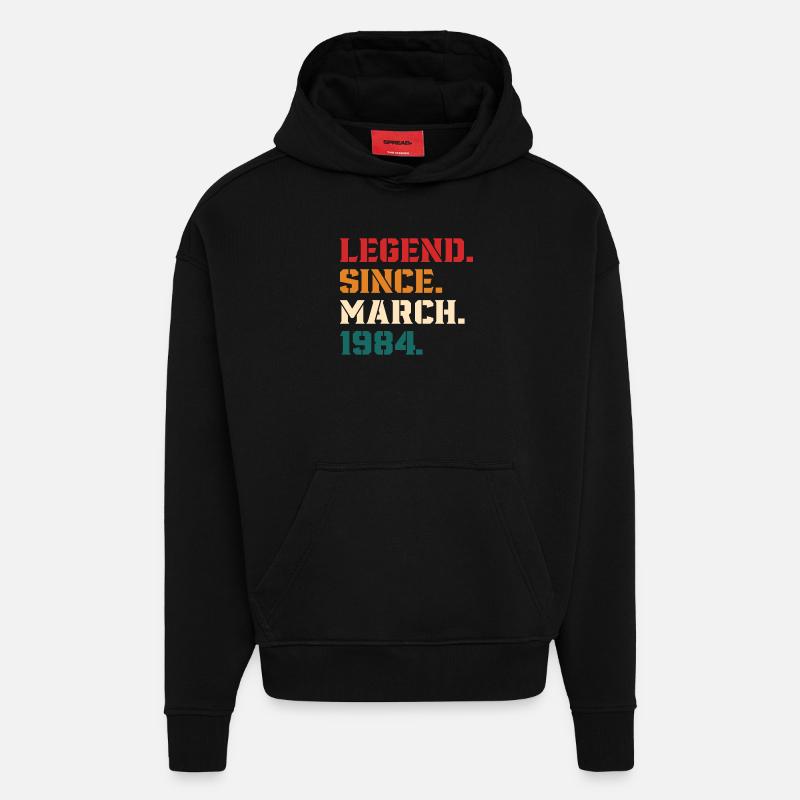 Legend Since March 1984 - Hoodie- made by SPREAD  - SOLID BLACK