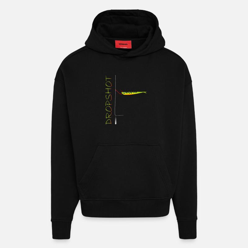 DropShot 1 - Sweat à capuche bio épais oversize fabriqué en UE - SOLID BLACK