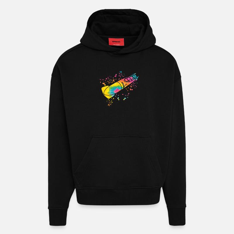 Bobsleigh Bobsleigh Bobsleigh à quatre - Sweat à capuche bio épais oversize fabriqué en UE - SOLID BLACK