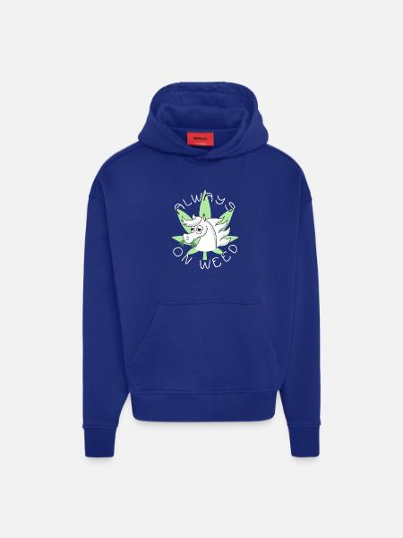 Always on weed - Hoodie- made by SPREAD - SOLID BLACK
