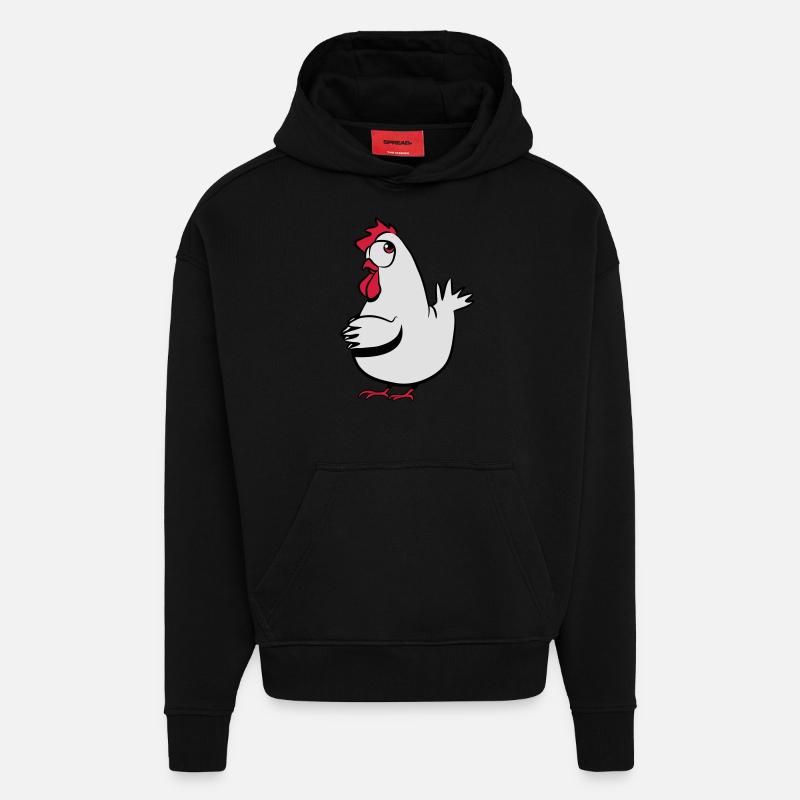Poulet Lapointe - Sweat à capuche bio épais oversize fabriqué en UE - SOLID BLACK