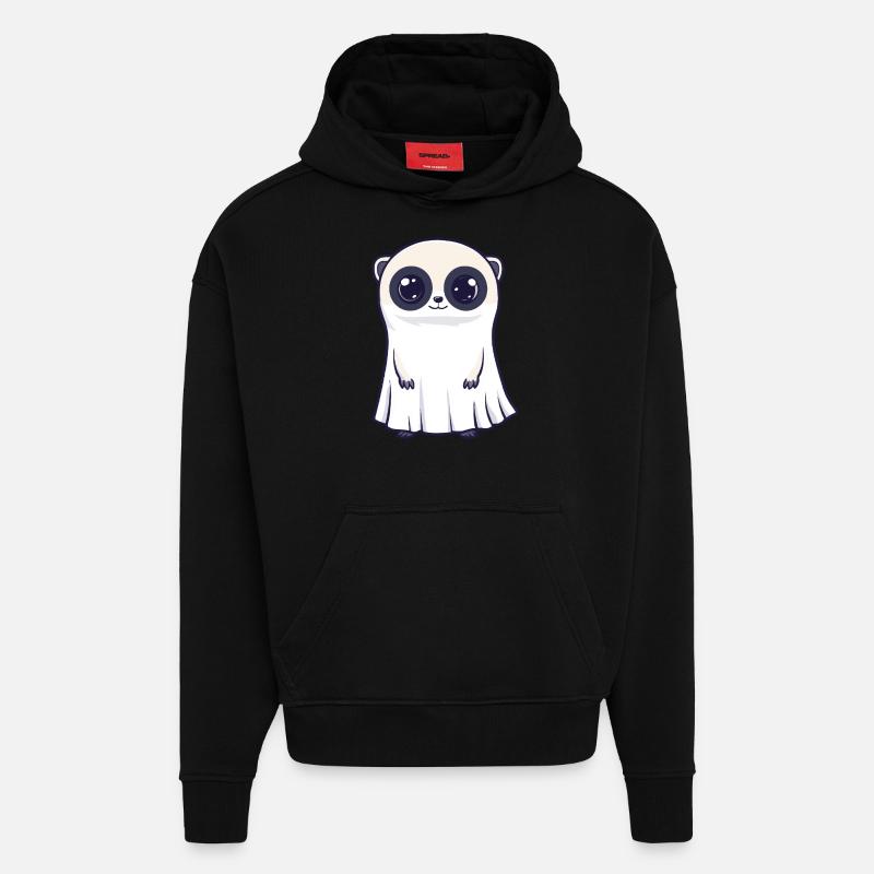 Erdmännchen Halloween Comic Geist - Hoodie- made by SPREAD  - SOLID BLACK