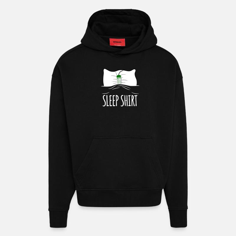 Feux d’artifice Lève-tard - Sweat à capuche bio épais oversize fabriqué en UE - SOLID BLACK