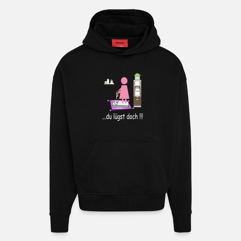 Lustiges Badezimmer Bild - Hoodie- made by SPREAD  - SOLID BLACK