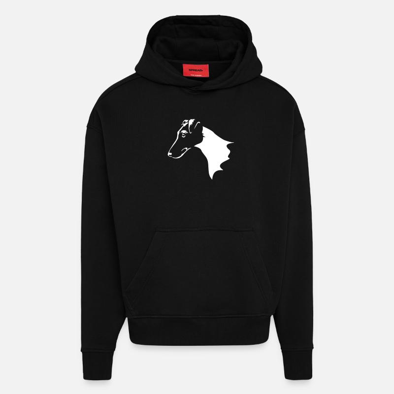 Foxterrier Kopf "Black Edition" - Hoodie- made by SPREAD  - SOLID BLACK