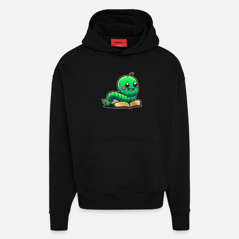 Rat de bibliothèque - Sweat à capuche bio épais oversize fabriqué en UE - SOLID BLACK