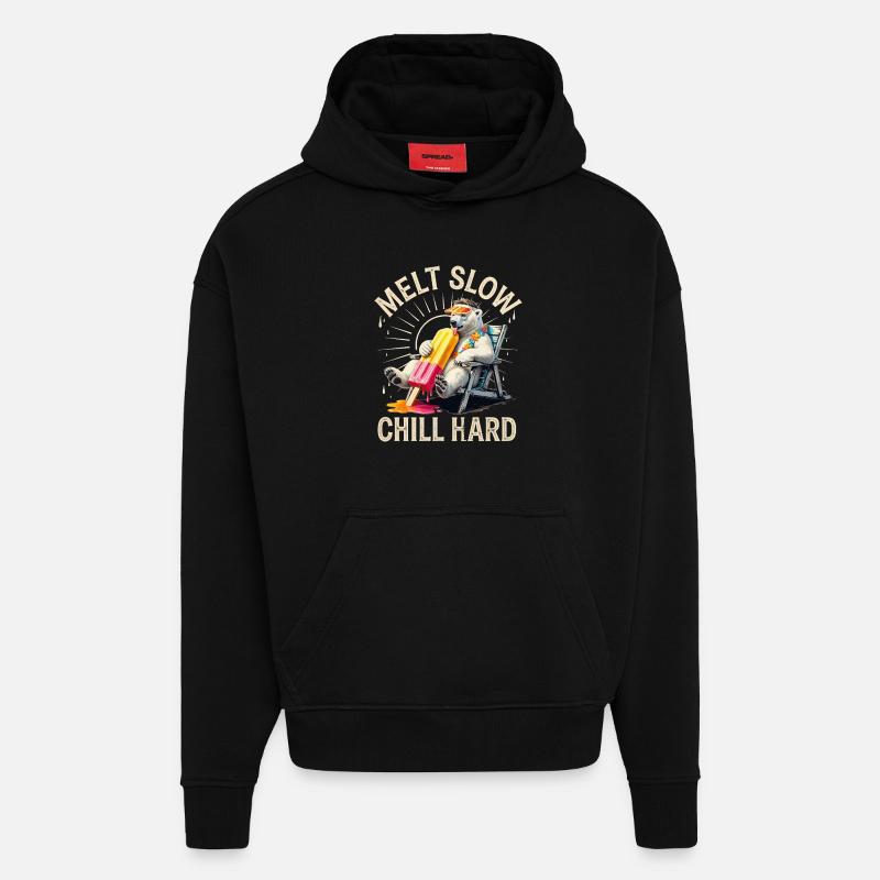 Schmelz langsam Chill Harter Bär - Hoodie- made by SPREAD  - SOLID BLACK