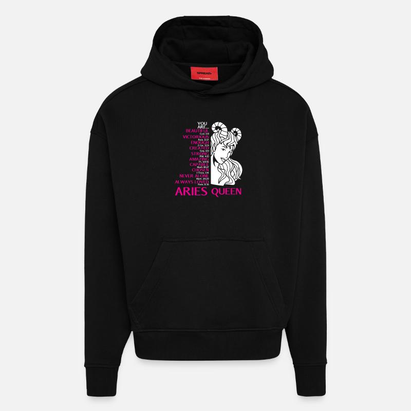Sternzeichen Widder - Hoodie- made by SPREAD - SOLID BLACK