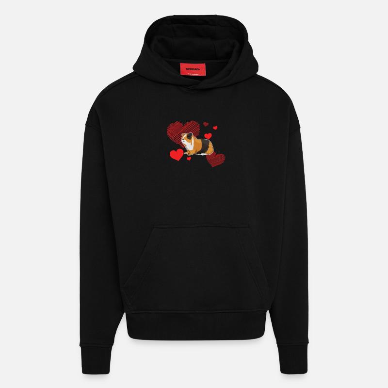 J’adore les cochons d’Inde - Sweat à capuche bio épais oversize fabriqué en UE - SOLID BLACK