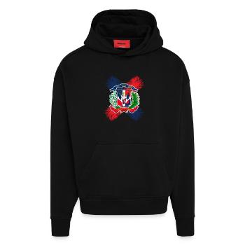République dominicaine - Sweat à capuche bio épais oversize fabriqué en UE - SOLID BLACK - Devant