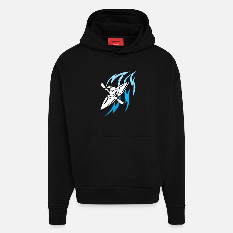 Kayak - Sport - Sweat à capuche bio épais oversize fabriqué en UE - SOLID BLACK